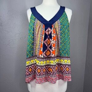 Anthropologie Women's Size 12 Maeve Silk Sapelo Tank Boho Bohemian‎ Summer